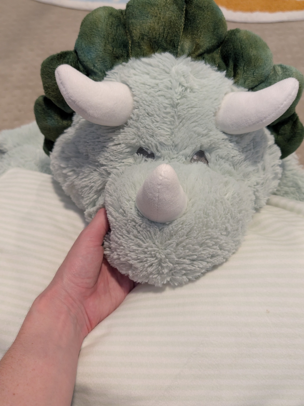 Pillowfort Dinosaur Weighted Plush Kids Throw Pillow Green & White